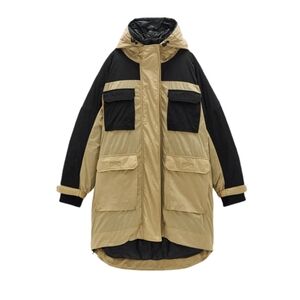 ZARA Limited Edition Water Repellent Hooded Puffer Jacket Women's Size XS